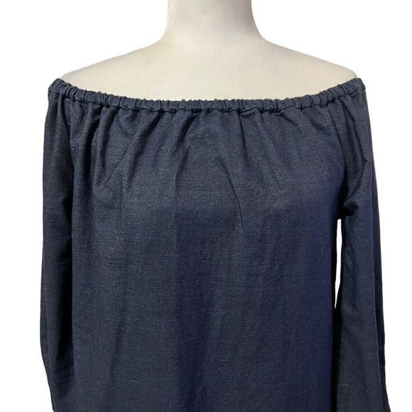 Rag & Bone Small Chambray Denim Off-The-Shoulder Small Mini Dress women’s Spring - Picture 3 of 14